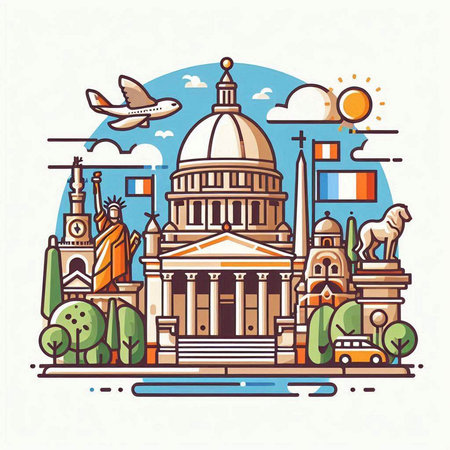 St. Paul's Cathedral in London, United Kingdom. Vector illustration.のイラスト素材
