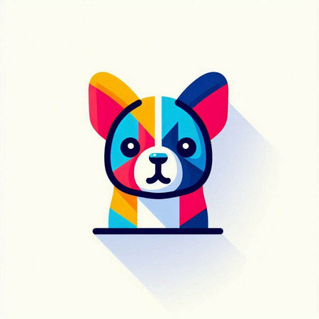 Cute dog, vector illustration. Flat design style. EPS 10のイラスト素材