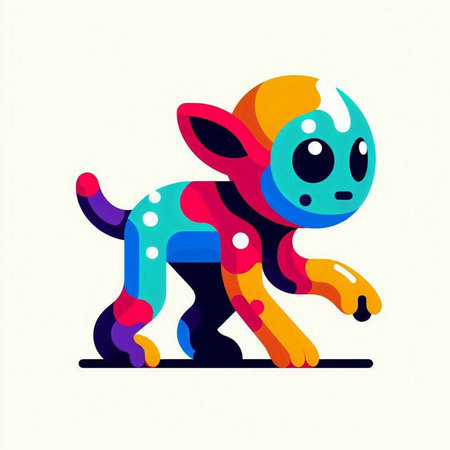 Cute cartoon monster. Vector illustration in flat style. Isolated on white background.のイラスト素材