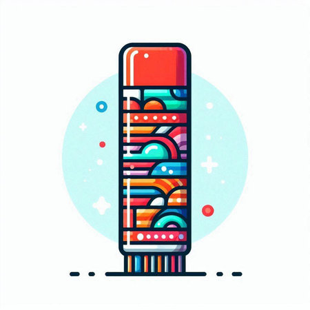 Vector illustration of a colorful tube with a pattern in a cartoon styleのイラスト素材