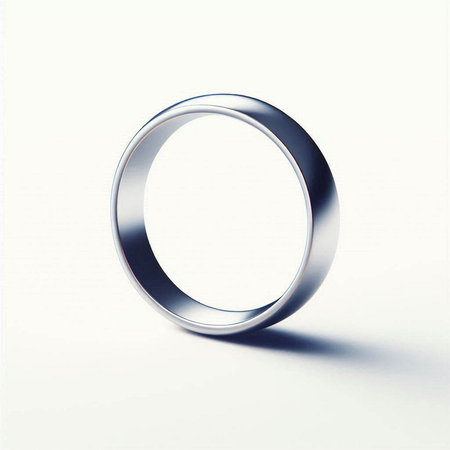 Silver ring on the white background. 3D illustration. High resolution.のイラスト素材
