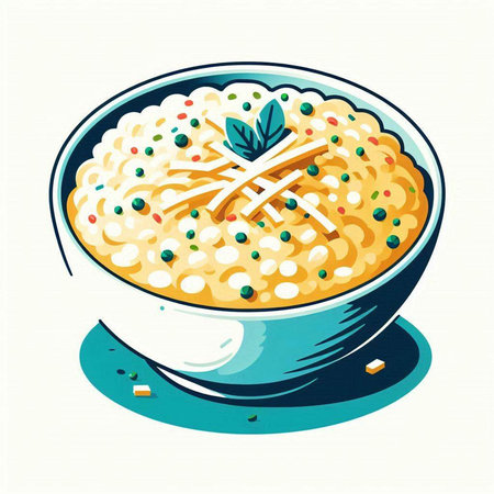 Illustration of a bowl of chinese porridge with chopsticksのイラスト素材