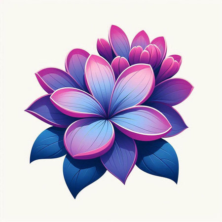 beautiful purple flower on white background, vector illustration, eps10のイラスト素材