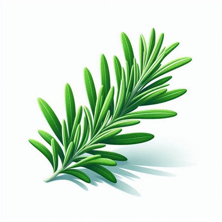 Rosemary twig isolated on white background. Realistic vector illustration.のイラスト素材