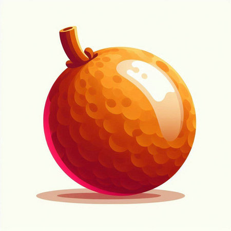 Illustration of a cartoon orange golf ball isolated on a white backgroundのイラスト素材