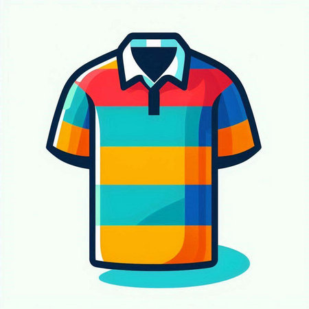Colorful polo shirt isolated on white background. Vector illustration.のイラスト素材