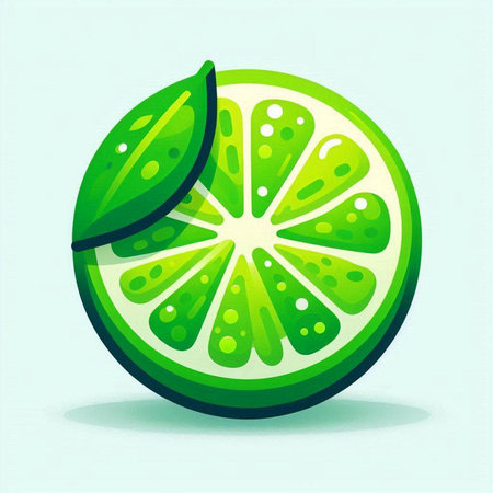 Lime slice isolated on white background. Vector illustration. Eps 10.のイラスト素材