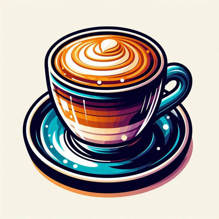 Coffee cup on a saucer. Vector illustration for your designのイラスト素材