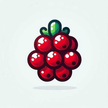 Vector illustration of red currant on a light background. Flat style.のイラスト素材
