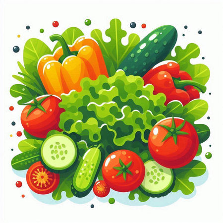 Vegetable vector illustration. Fresh organic food. Healthy food.のイラスト素材