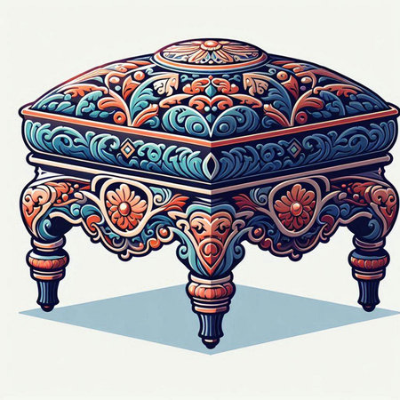 Vintage baroque furniture in Victorian style. Vector illustration.のイラスト素材