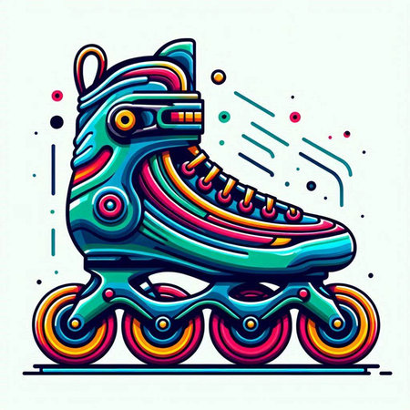 Roller skates isolated on a white background. Vector illustration.のイラスト素材