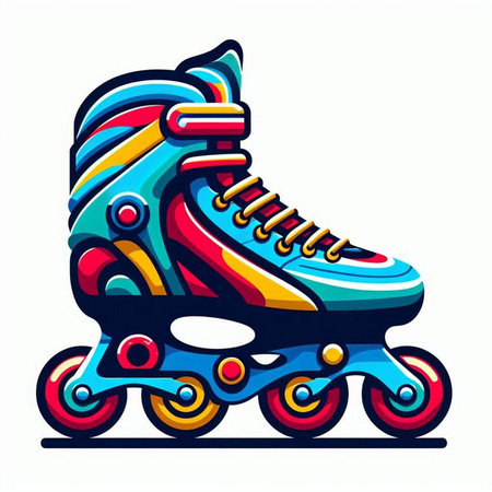 Roller skates isolated on a white background. Vector illustration.のイラスト素材