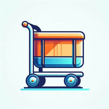 trolley for shopping on a light background, vector illustration, eps 10のイラスト素材