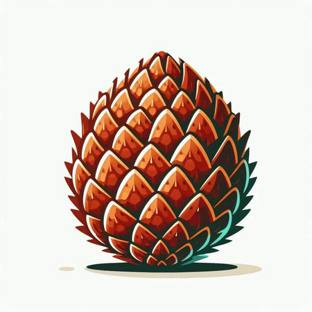 Pine cone isolated on white background. Vector illustration. Eps 10.のイラスト素材