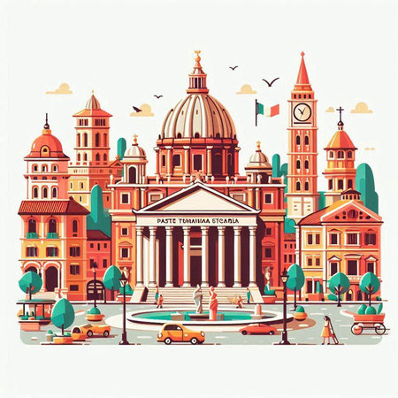 St. Stephen's Basilica in Budapest, Hungary. Vector illustration.のイラスト素材