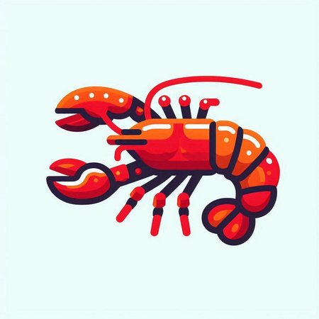 Lobster logo. Cute seafood icon. Vector illustration.のイラスト素材