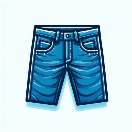 Blue jeans isolated on white background. Vector illustration. Eps 10.のイラスト素材