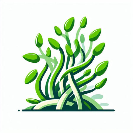Coral icon isolated on white background. Vector illustration of green algae.のイラスト素材