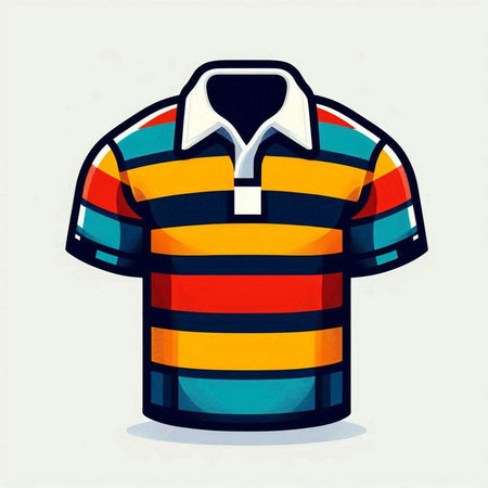 Colorful striped t-shirt on a white background. Vector illustrationのイラスト素材