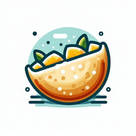 Vector illustration of orange in a bowl on white background. Line art style.のイラスト素材