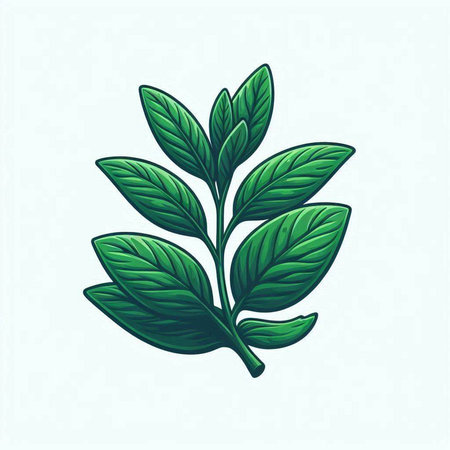 Leaf design over blue background, vector illustration. Eps 10.のイラスト素材