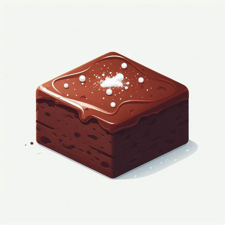 Chocolate cake with cream on a white background. Vector illustration.のイラスト素材