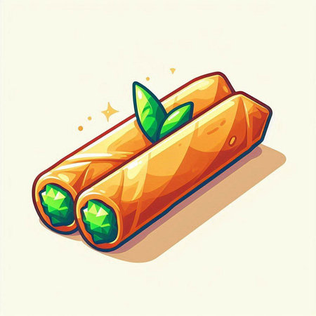 Cinnamon sticks with leaves isolated on white background. Vector illustration.のイラスト素材