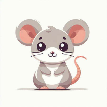 Cute cartoon mouse. Vector illustration. Isolated on white background.のイラスト素材