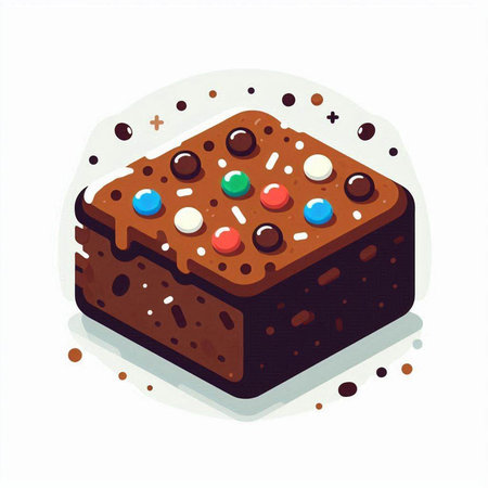 Chocolate cake isolated on white background. Vector illustration in cartoon style.のイラスト素材