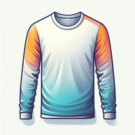 Illustration of a long sleeve t-shirt, isolated on white backgroundのイラスト素材