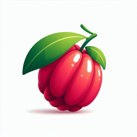Illustration of a cherry on a white background. Vector illustration.のイラスト素材