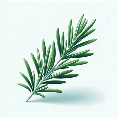 Rosemary twig isolated on a white background. Vector illustration.のイラスト素材