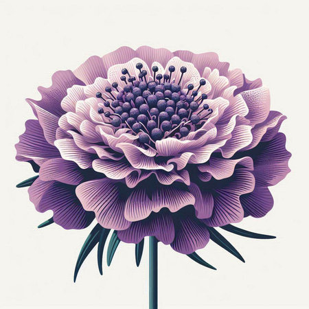 Beautiful purple dahlia flower isolated on white background. Vector illustration.のイラスト素材