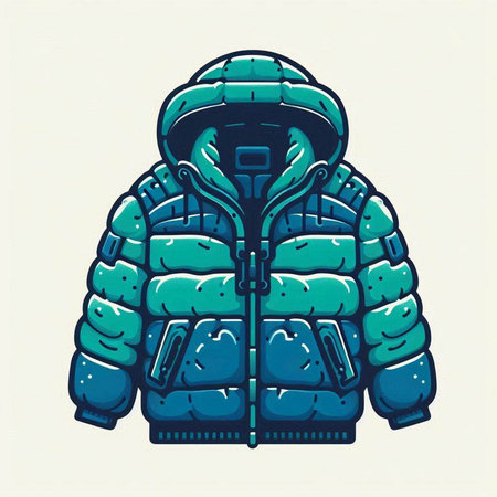 Winter jacket. Vector illustration. Isolated on a white background.のイラスト素材