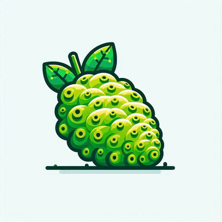 Custard apple icon. Vector illustration of a custard apple.のイラスト素材