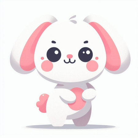 Cute cartoon bunny isolated on a white background. Vector illustration.のイラスト素材