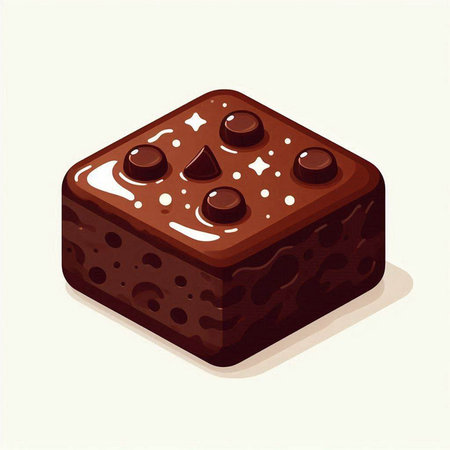 Illustration of a chocolate cake with chocolate glaze on a white backgroundのイラスト素材