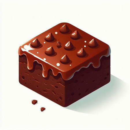 Illustration of a chocolate cake with chocolate glaze on a white backgroundのイラスト素材