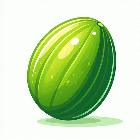 Illustration of a fresh watermelon on a white background. Vector illustrationのイラスト素材
