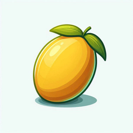 Mango fruit vector illustration isolated on white background. Vector illustration of mango.のイラスト素材