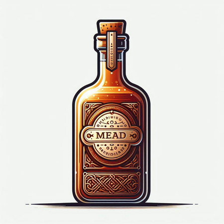 Vintage whiskey bottle isolated on white background. Hand drawn vector illustration.のイラスト素材