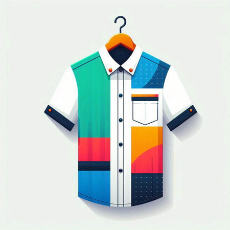 Illustration of a t-shirt on a hanger, vector illustrationのイラスト素材