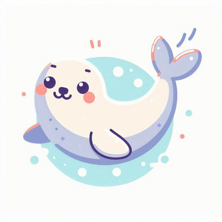 Cute whale. Vector illustration in flat style on white background.のイラスト素材