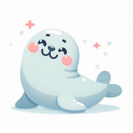 Cute baby seal. Vector illustration of a cute cartoon seal.のイラスト素材