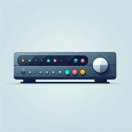 Vector illustration of a modern audio player on blue background. Eps 10のイラスト素材