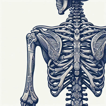 Human skeleton. Anatomy of the human body. Vector illustration.のイラスト素材