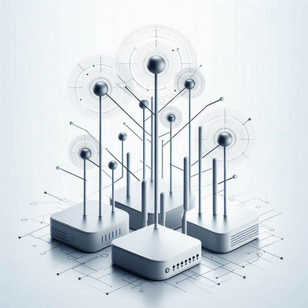 Wireless router on a white background. Vector illustration. Eps 10のイラスト素材