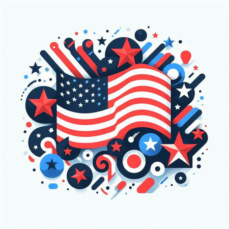 4th of July United States Independence Day background. Vector illustration.のイラスト素材