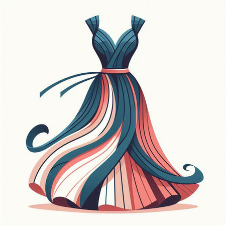 Wedding dress. Hand drawn vector illustration in cartoon style.のイラスト素材